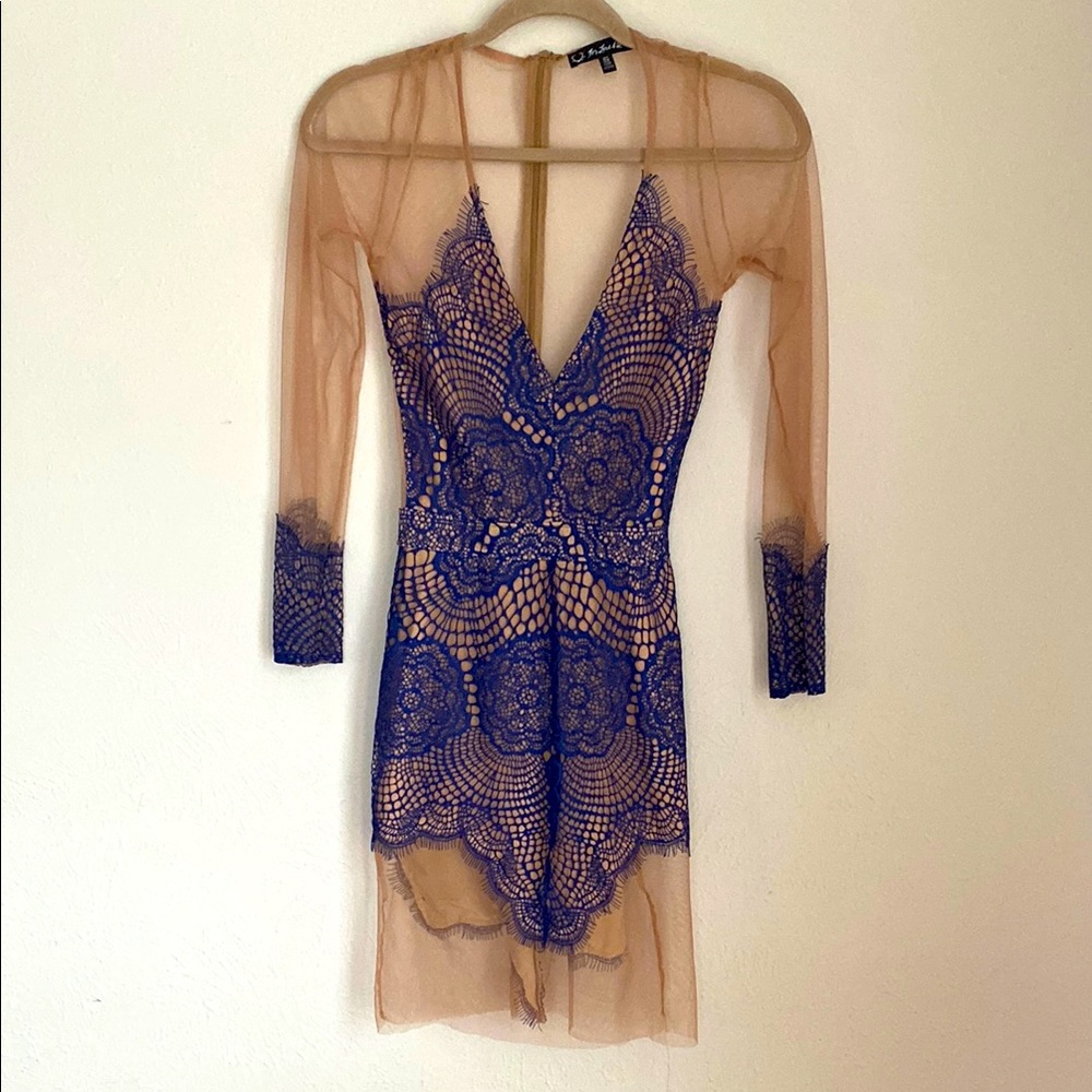 For Love&Lemons Blue Lace Dress
